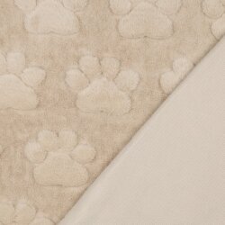 Wellnessfleece Pfotenabdruck - hellbeige