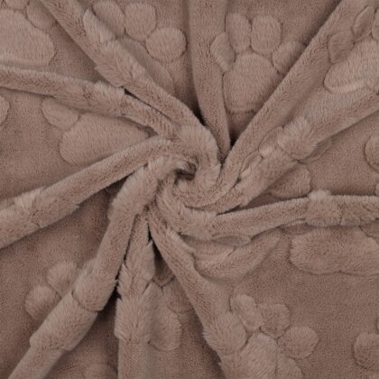 Wellnessfleece Pfotenabdruck - taupe