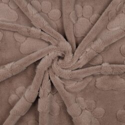 Wellnessfleece Pfotenabdruck - taupe