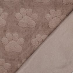 Wellnessfleece Pfotenabdruck - taupe