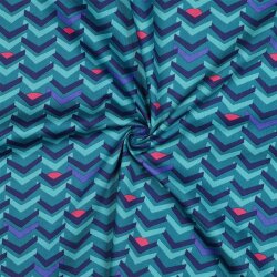 Baumwollsatin GEOMETRIC - PETROL
