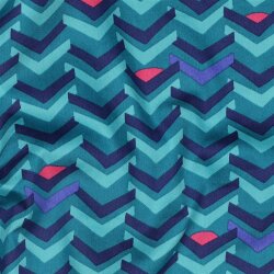 Baumwollsatin GEOMETRIC - PETROL