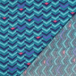 Baumwollsatin GEOMETRIC - PETROL