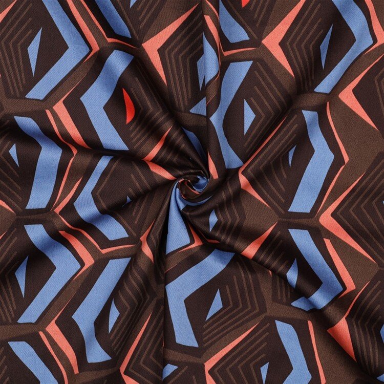 Baumwollsatin GEOMETRIC - TAUPE