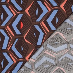 Baumwollsatin GEOMETRIC - TAUPE