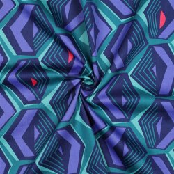 Baumwollsatin GEOMETRIC - PETROL