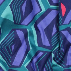 Baumwollsatin GEOMETRIC - PETROL