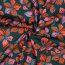 Baumwollsatin Blumen - DARK GREEN