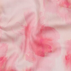 Baumwollsatin Digital Blumen - PINK