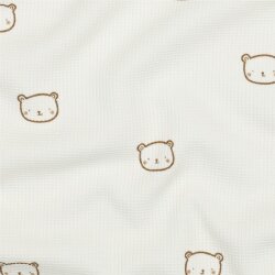 Waffeljersey süsse Bärenköpfe - creme