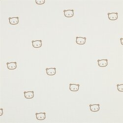 Waffeljersey süsse Bärenköpfe - creme