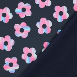 Softshell Digital Regenbogen-Blumen - dunkelblau