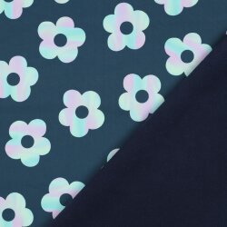 Softshell Digital Regenbogen-Blumen - dunkelpetrol