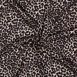 Viskosesatin Digital Tiere Leo - schwarz