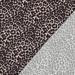 Viskosesatin Digital Tiere Leo - schwarz