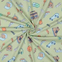 Baumwolljersey Cool & Funky - salbei