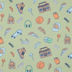 Baumwolljersey Cool & Funky - salbei