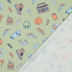 Baumwolljersey Cool & Funky - salbei
