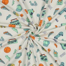 Baumwolljersey Cool & Funky - creme