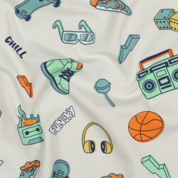 Baumwolljersey Cool & Funky - creme