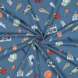 Baumwolljersey Cool & Funky - indigo