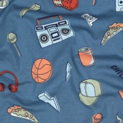 Baumwolljersey Cool & Funky - indigo