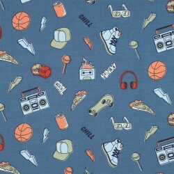 Baumwolljersey Cool & Funky - indigo