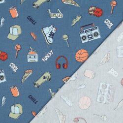 Baumwolljersey Cool & Funky - indigo