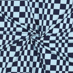 Baumwolljersey Cool Karo - indigo