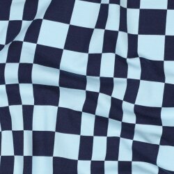 Baumwolljersey Cool Karo - indigo