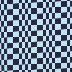 Baumwolljersey Cool Karo - indigo