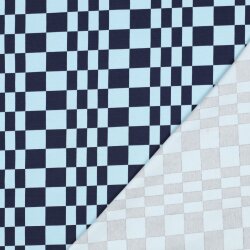Baumwolljersey Cool Karo - indigo