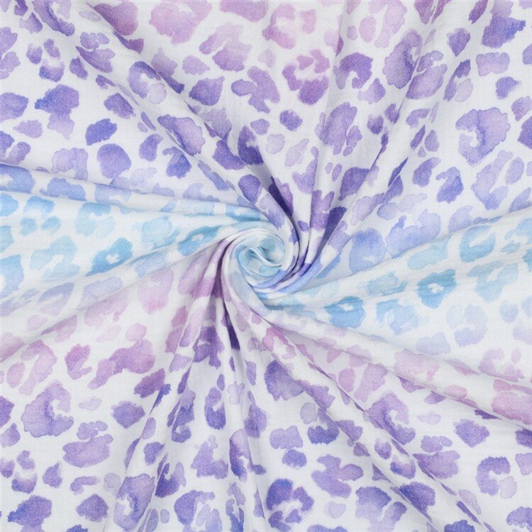 Musselin Digital Tiere Aquarell Leo - weiß