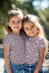Baumwolljersey Bio~Organic Vögel und Blümchen - softlavendel