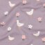 Baumwolljersey Bio~Organic Vögel und Blümchen - softlavendel