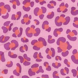 Musselin Leo Print - pink