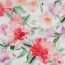 Musselin Digital pinke Blumen - weiß