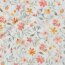 Musselin Digital bunte Blumenmischung - weiß