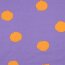 Baumwolljersey große orange Punkte - softlavendel
