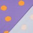 Baumwolljersey große orange Punkte - softlavendel