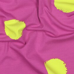 Baumwolljersey große Punkte - pink