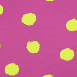 Baumwolljersey große Punkte - pink