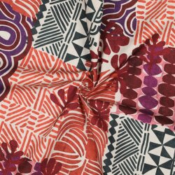 Canvas Digital Muster Patchwork - rot