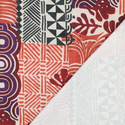 Canvas Digital Muster Patchwork - rot