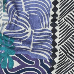 Canvas Digital Muster Patchwork - blau