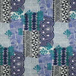 Canvas Digital Muster Patchwork - blau