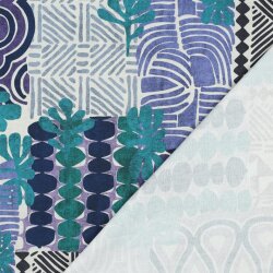 Canvas Digital Muster Patchwork - blau