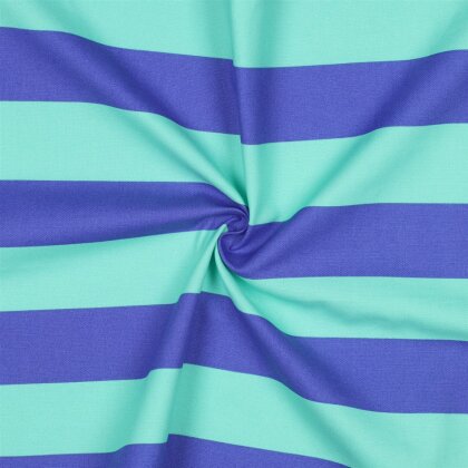 Canvas Blockstreifen - hellmint/blau