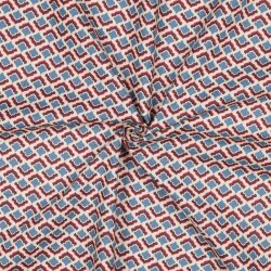 Baumwollpopeline Blüten - jeansblau