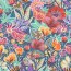 Baumwollpopeline Digital exotische Blumen - petrol